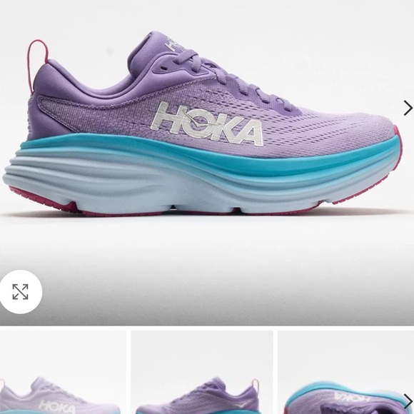 Hoka Sneakers Size 6.5 NWOT Bondi 8 Chalk Violet/Pastel Lilac - Picture 7 of 12